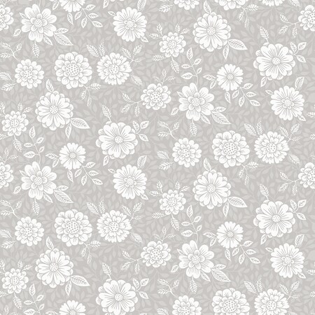 Manhattan Comfort Lewisville Lizette Grey Charming Floral 33 ft L X 209 in W Wallpaper BR4080-15909